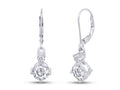 14K White Gold Over Sterling Silver Moissanite Dangle Drop Earrings B344555