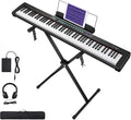 88-Key Semi-Weighted Electronic Keyboard Piano with X-Stand, Sustain Pedal, Power Supply, Carrying Case U21339