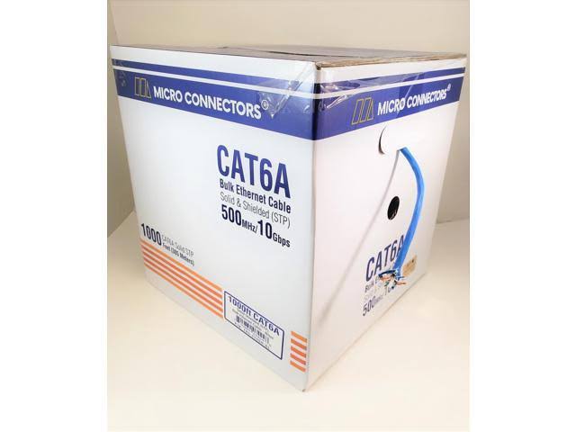 Solid Shielded Cat6a Bulk Ethernet Cable - Blue O346053