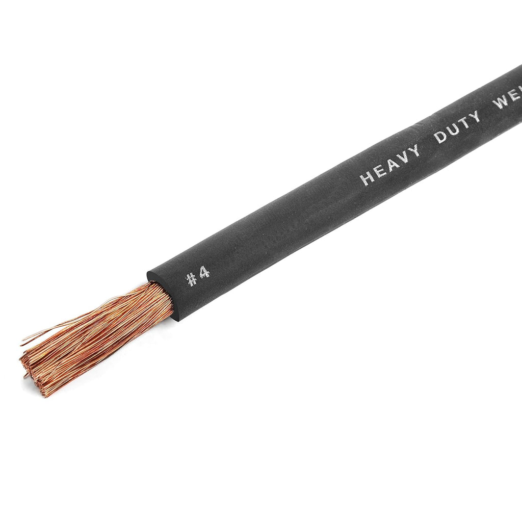 4 Gauge Extra Flexible Welding Cable 600 Volt Black 25 Feet Pack of 2 L826006