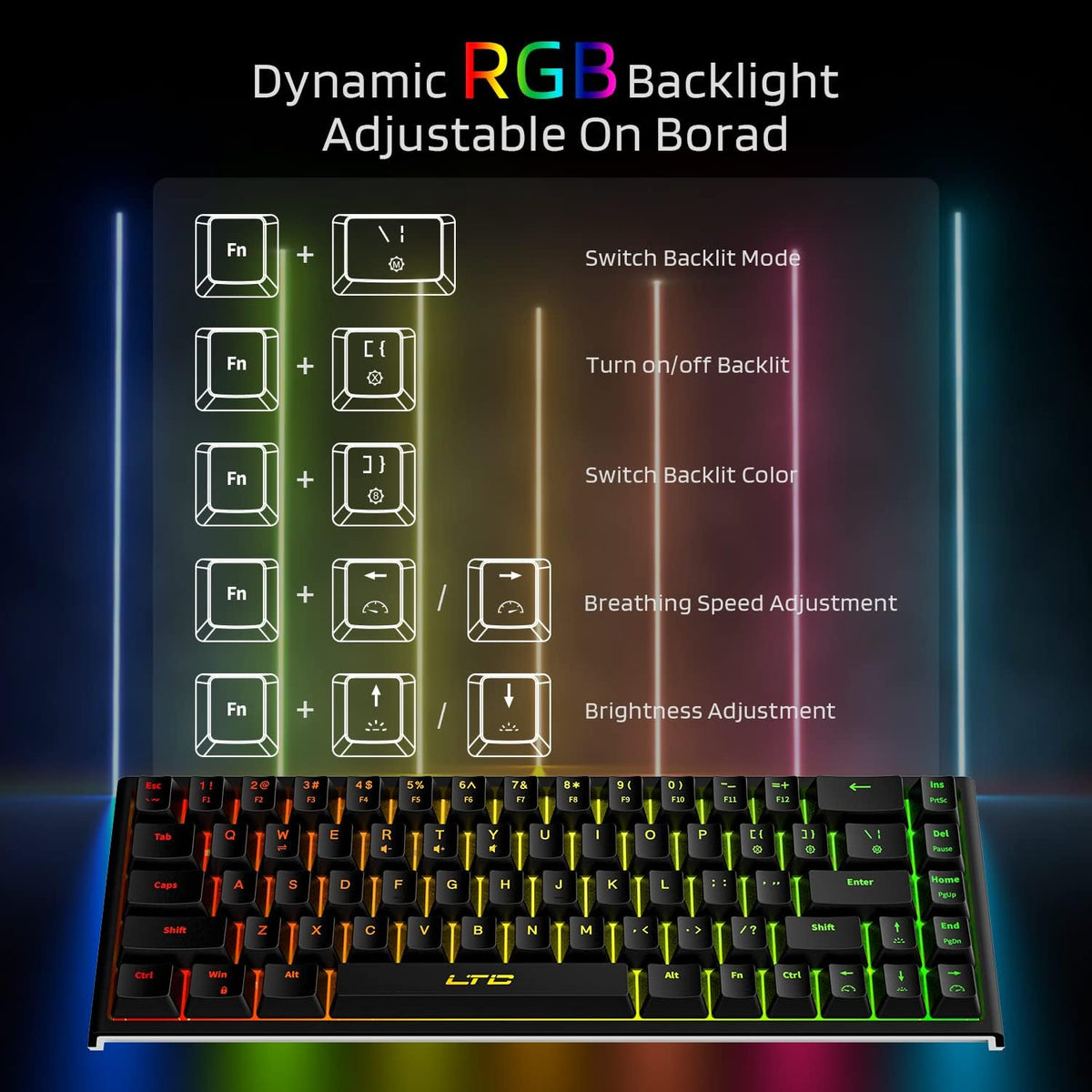 Black 68 Keys Membrane Keyboard, Pack of 2 J277