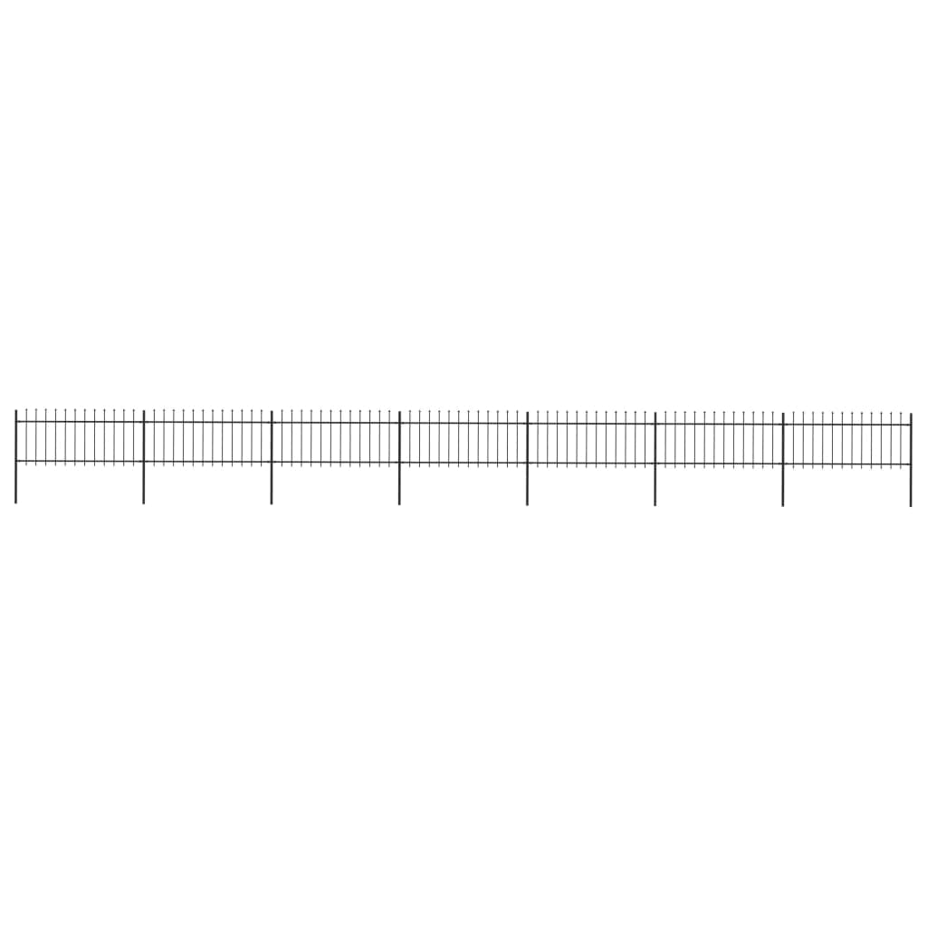 Black Steel Garden Fence with Spear Top T861