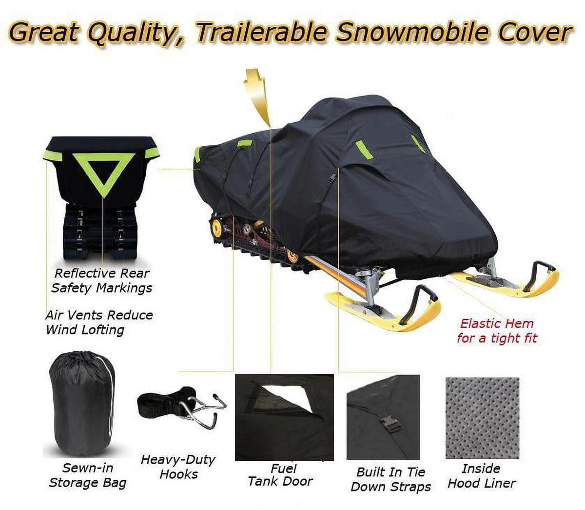 Trailerable 600 Denier Snowmobile Cover G4235