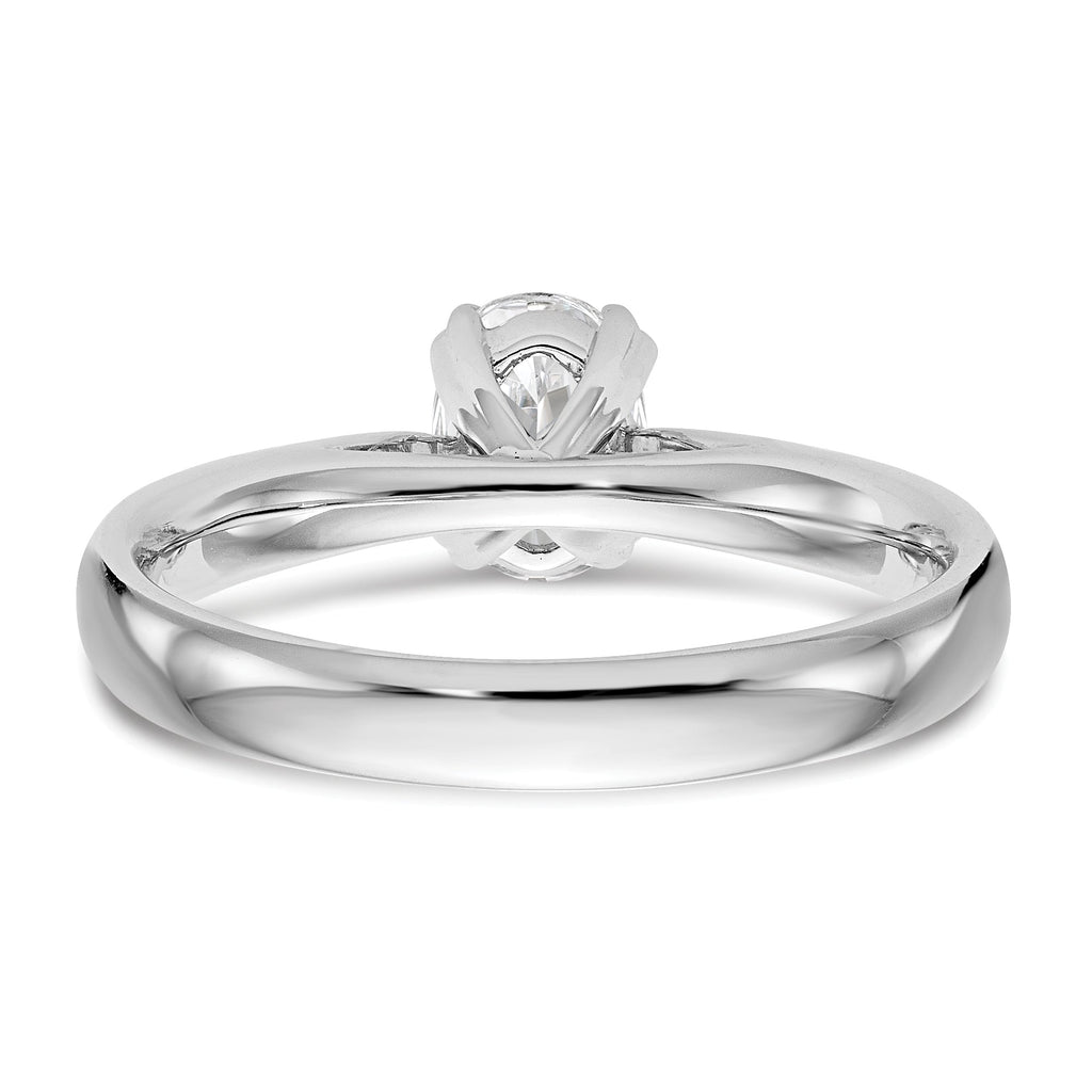 0.50ct CZ Solid 14K White Gold Oval Solitaire Engagement Ring I77103