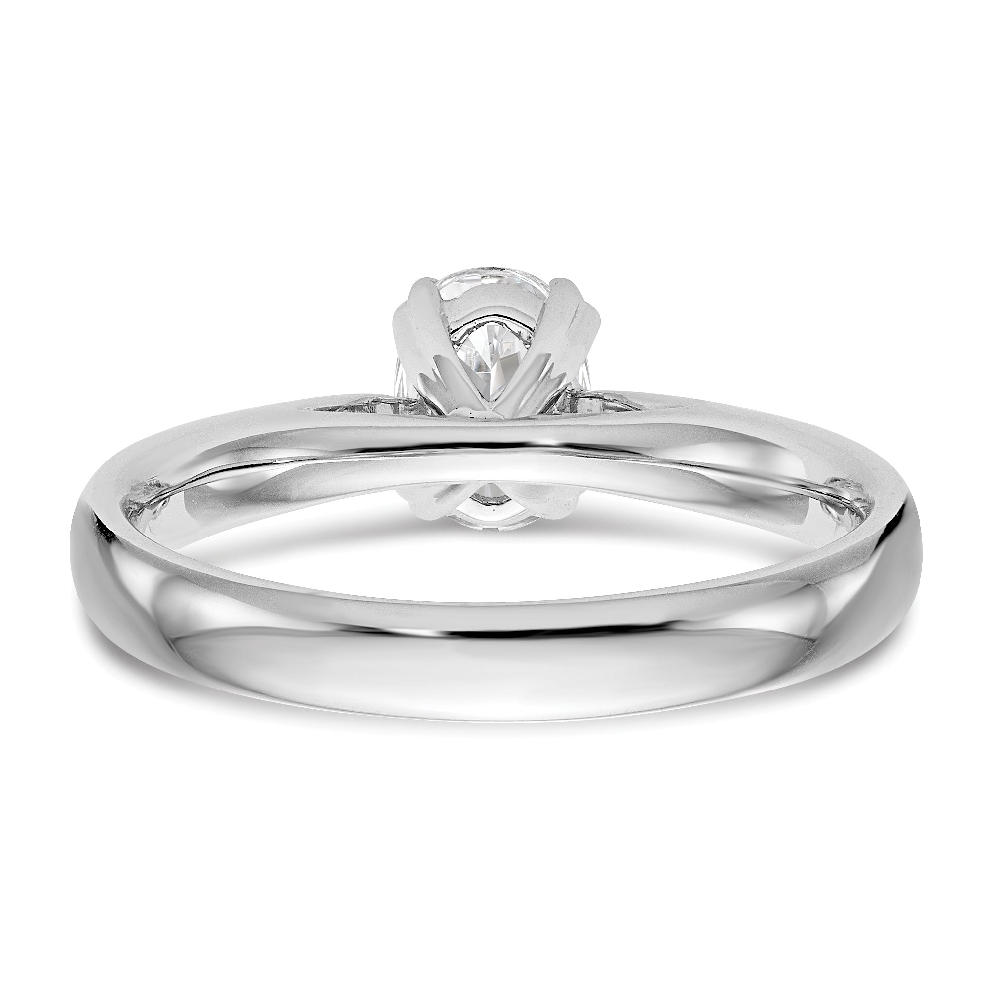 0.50ct CZ Solid 14K White Gold Oval Solitaire Engagement Ring I77103