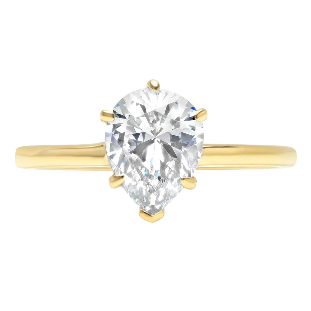 14K Yellow Gold Solitaire Engagement Ring size 8 V298252