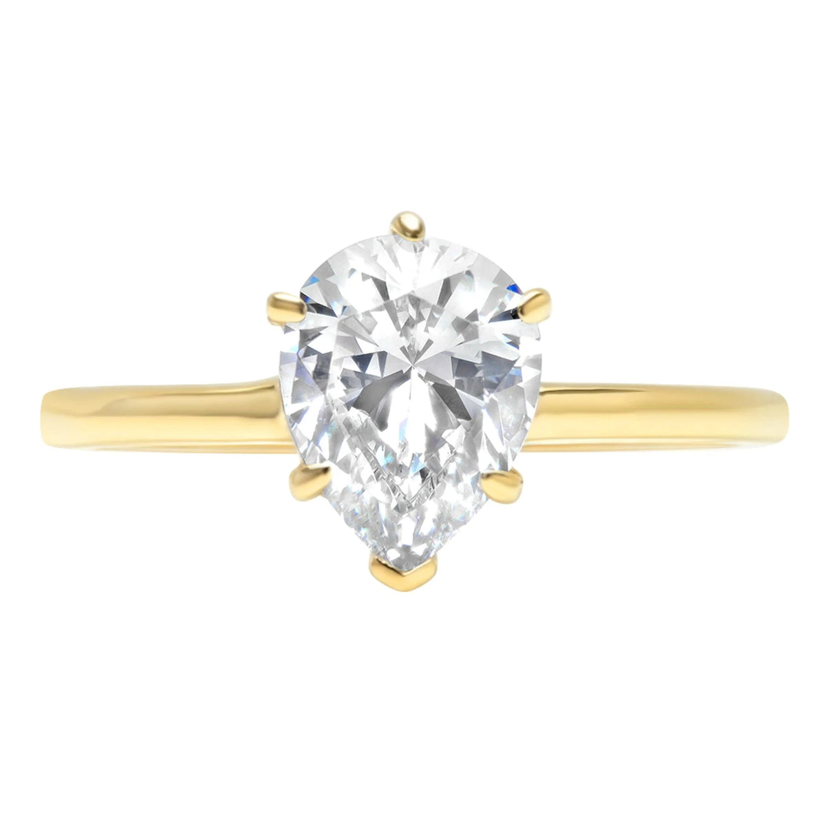 14K Yellow Gold Solitaire Engagement Ring size 8 V298252