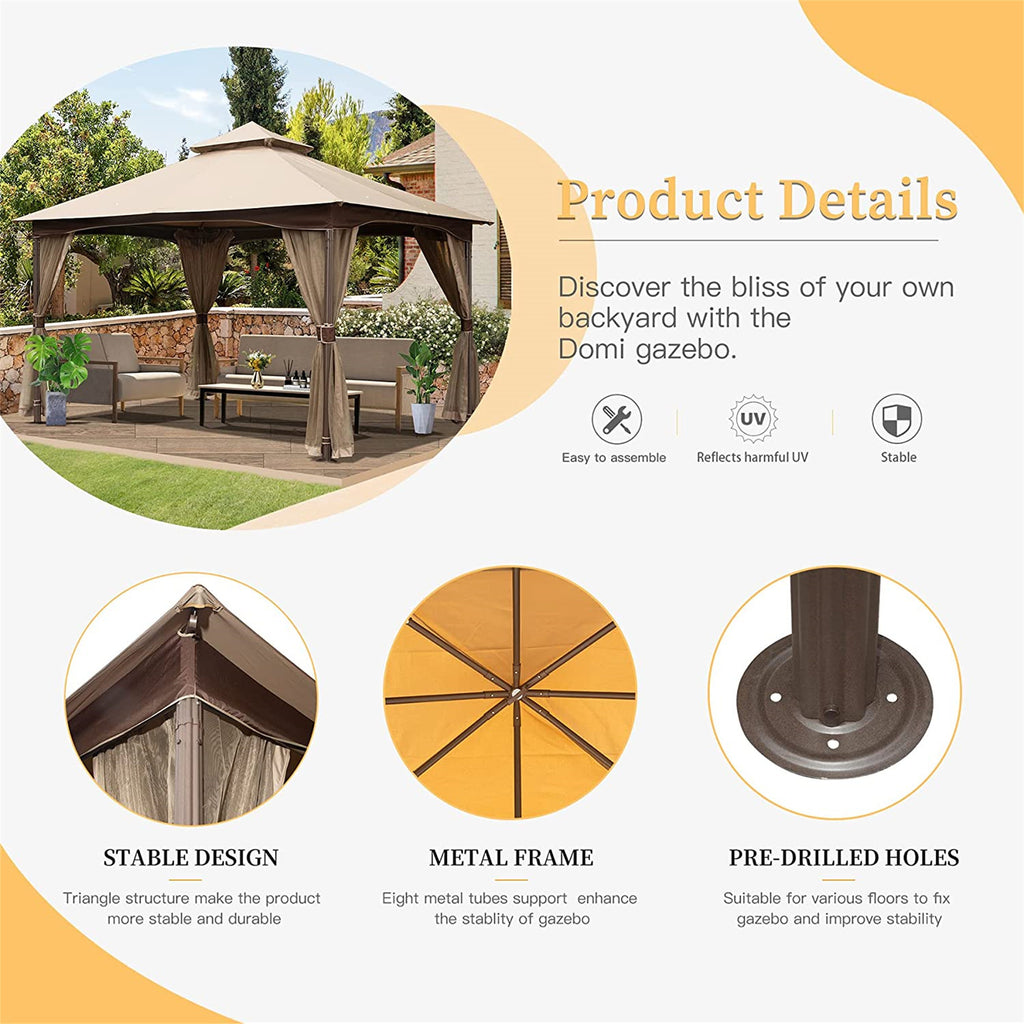Outdoor Gazebo with Mosquito Netting W114074
