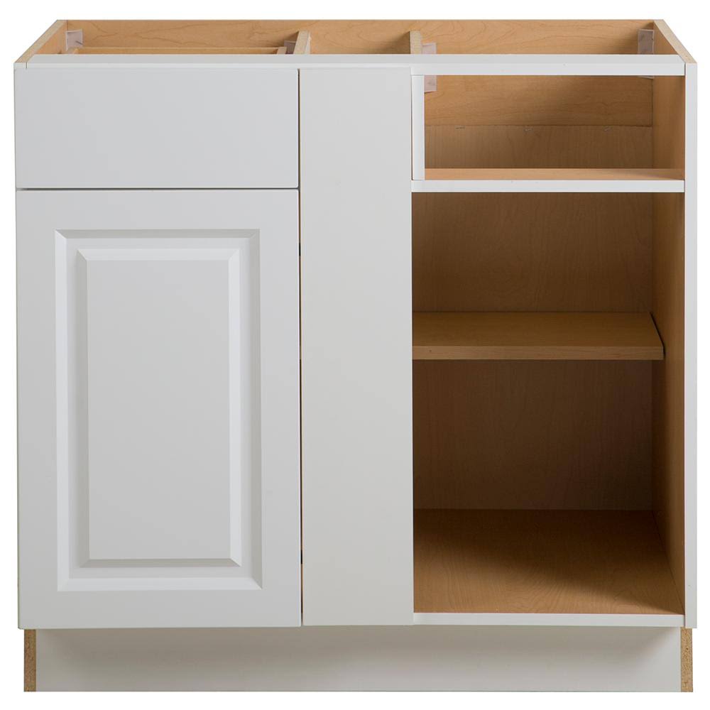 White Blind Base Corner Cabinet D92723