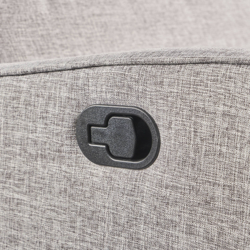 Gray Buttoned Fabric Reclining Loveseat O49381