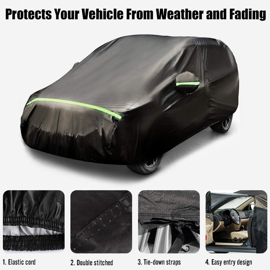 Car Cover SUV Cover Universal Fit 169 inch to 181 inch 5 Layer Waterproof Windproof Pack of 2 J67369