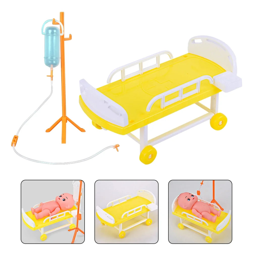 Simulated Medical Bed Children’s Toys Playing Doctor Toy Dollhouse Furniture Hospital Playing Nurse Toy Toddler U85550