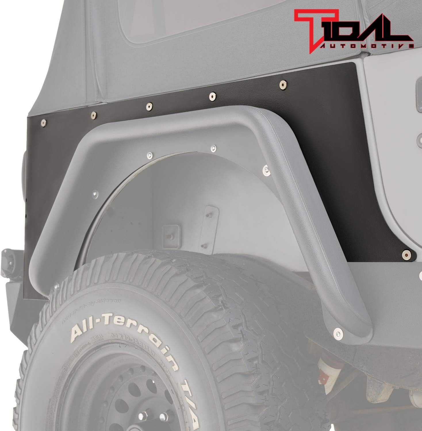 Black Textured Rear Corner Guard for Wrangler YJ M7525