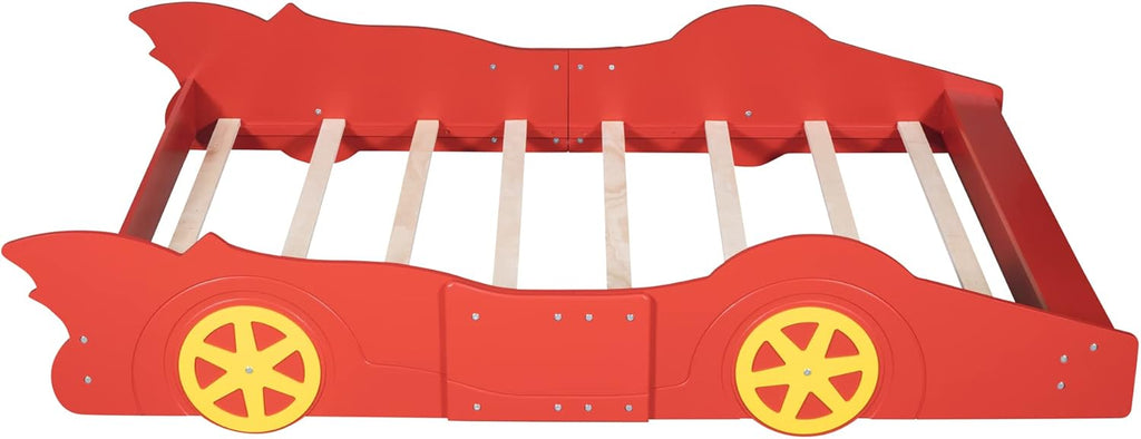 Red Full Size Race Car-Shaped Platform Bed Z5578