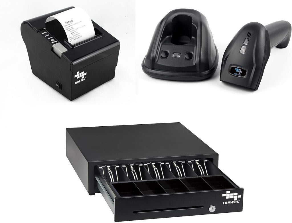 Heavy Duty Cash Register Drawer with Thermal Receipt Printer and Barcode Scanner A5672