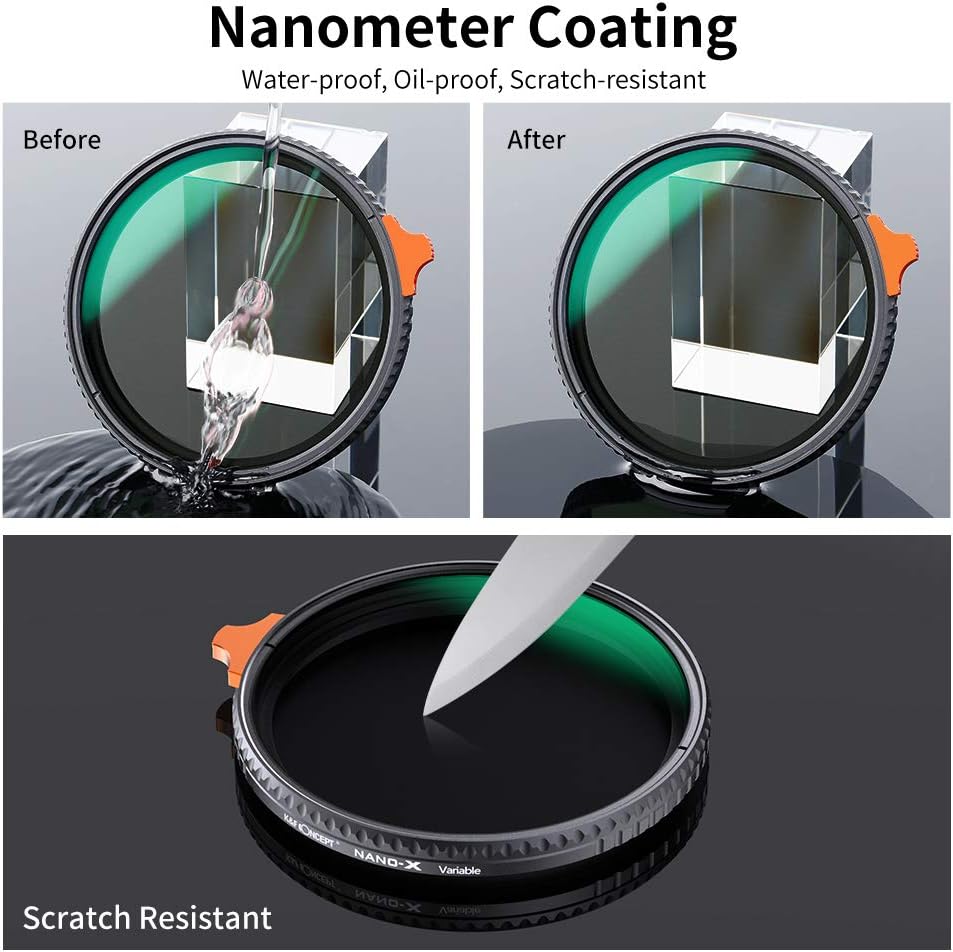 77mm Variable ND Filter ND2-ND400 with Multi-Layer Coatings AGC Glass H804