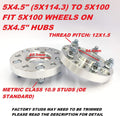 2 Pieces 20mm Hub Centric Wheel Adapters 5x114.3 to 5x100 67.1 to 54.1mm Center Bore 12x1.5 Thread Pitch L305