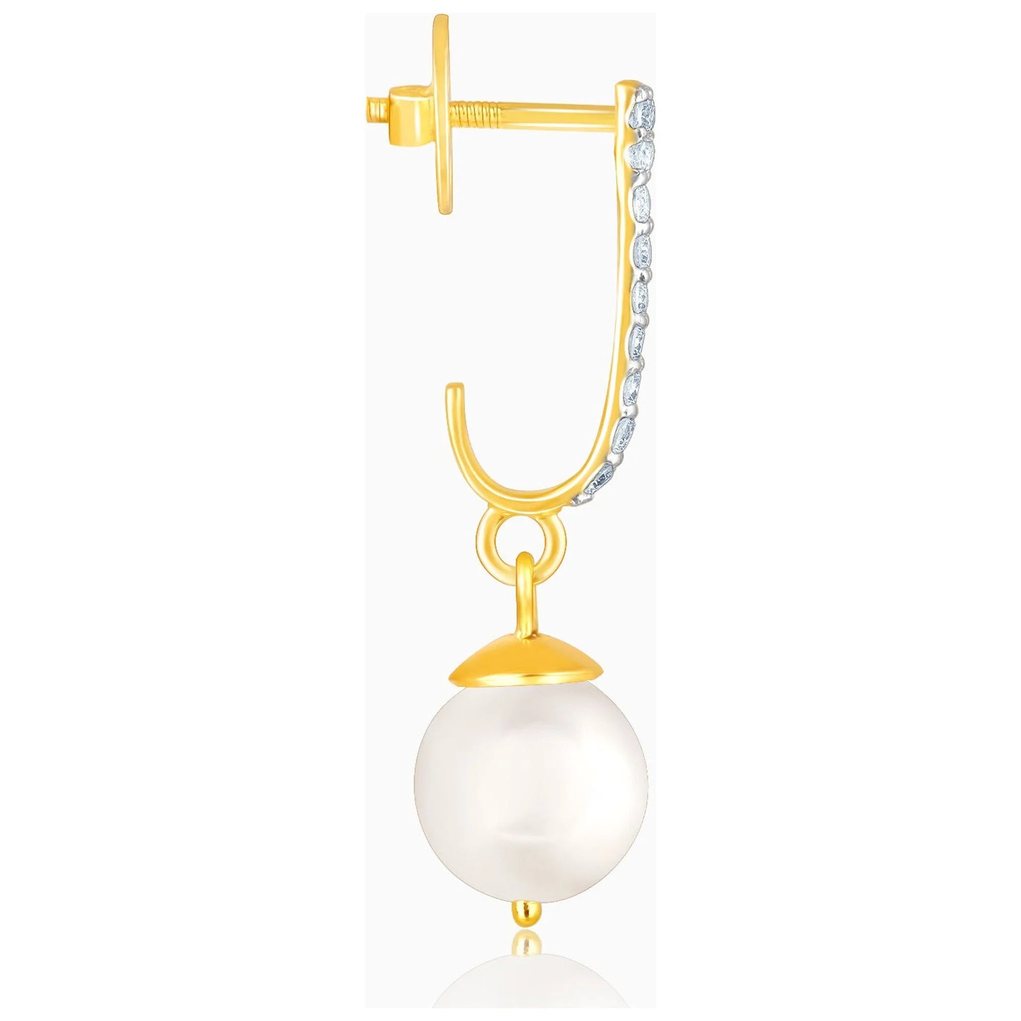 Pearl & Diamond Semi Hoop Earrings W919597