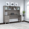 Platinum Gray Desk with Hutch D69202