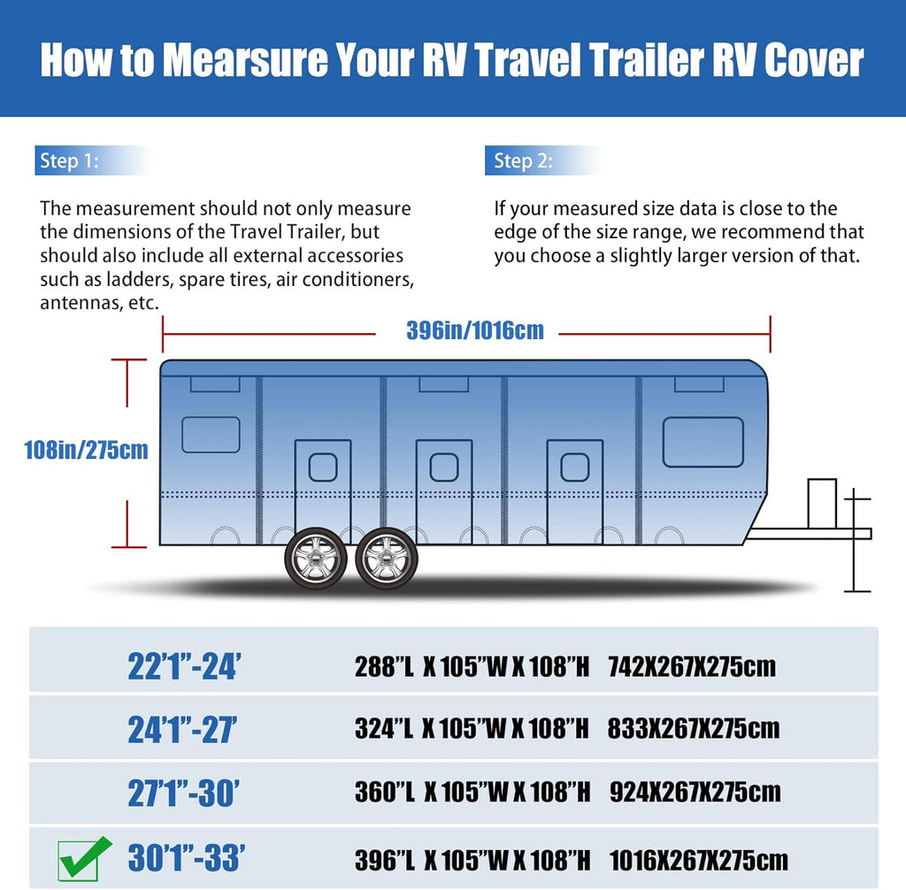 RV Cover 6 Layers Windproof Anti-Scratch UV Resistant (22'1''-24) O629854