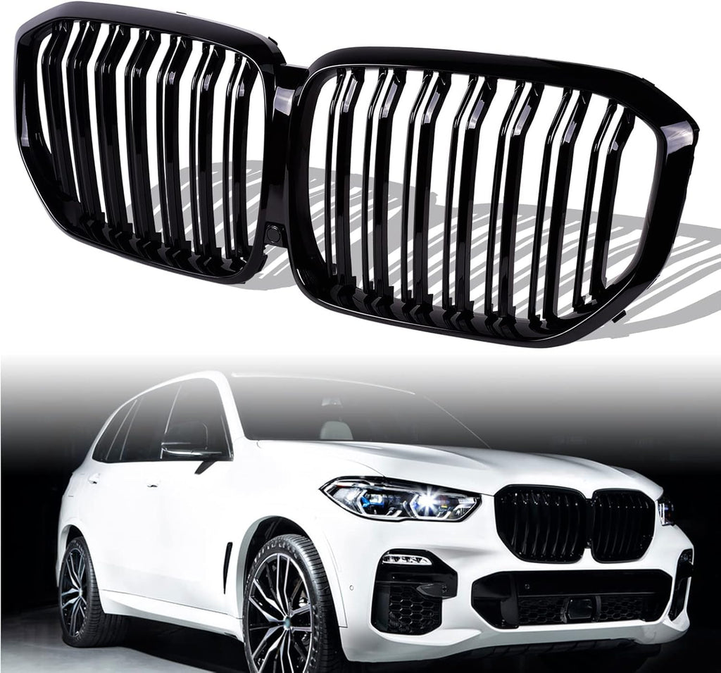 Glossy Black Double Line Front Bumper Grill H46831