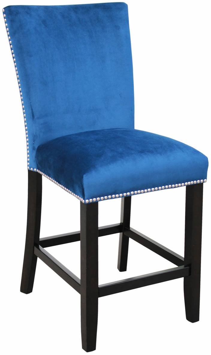 Blue Velvet Counter Chair C11856