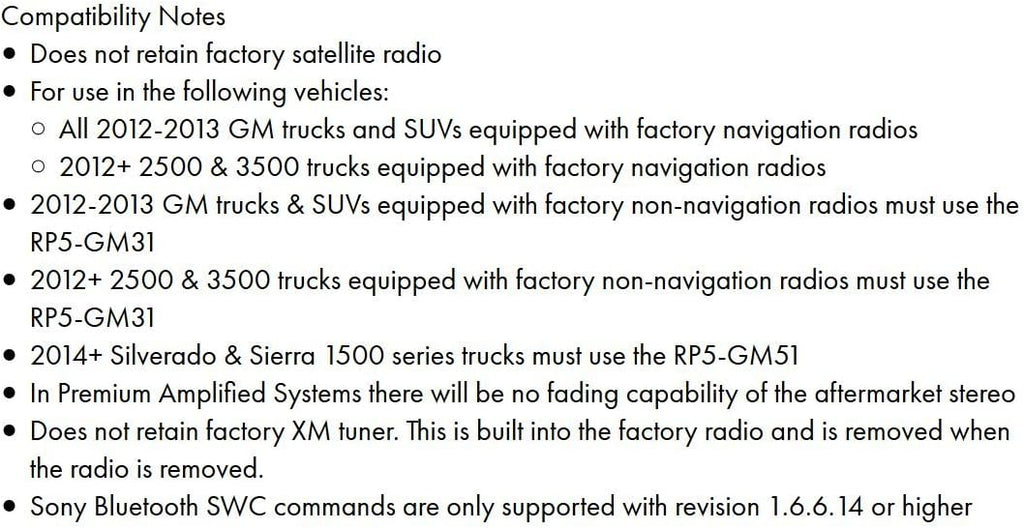 Radio Replacement Interface with Built-In OnStar Package for Select Cadillac Escalade Vehicles Z438651