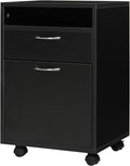 Brown Mobile File Cabinet with Lockable Drawer K133