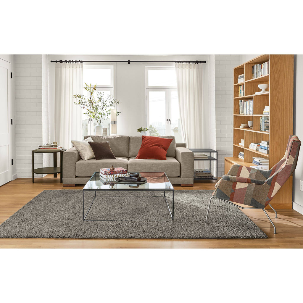 Satin Etched Tempered Glass Square Coffee Table M283129