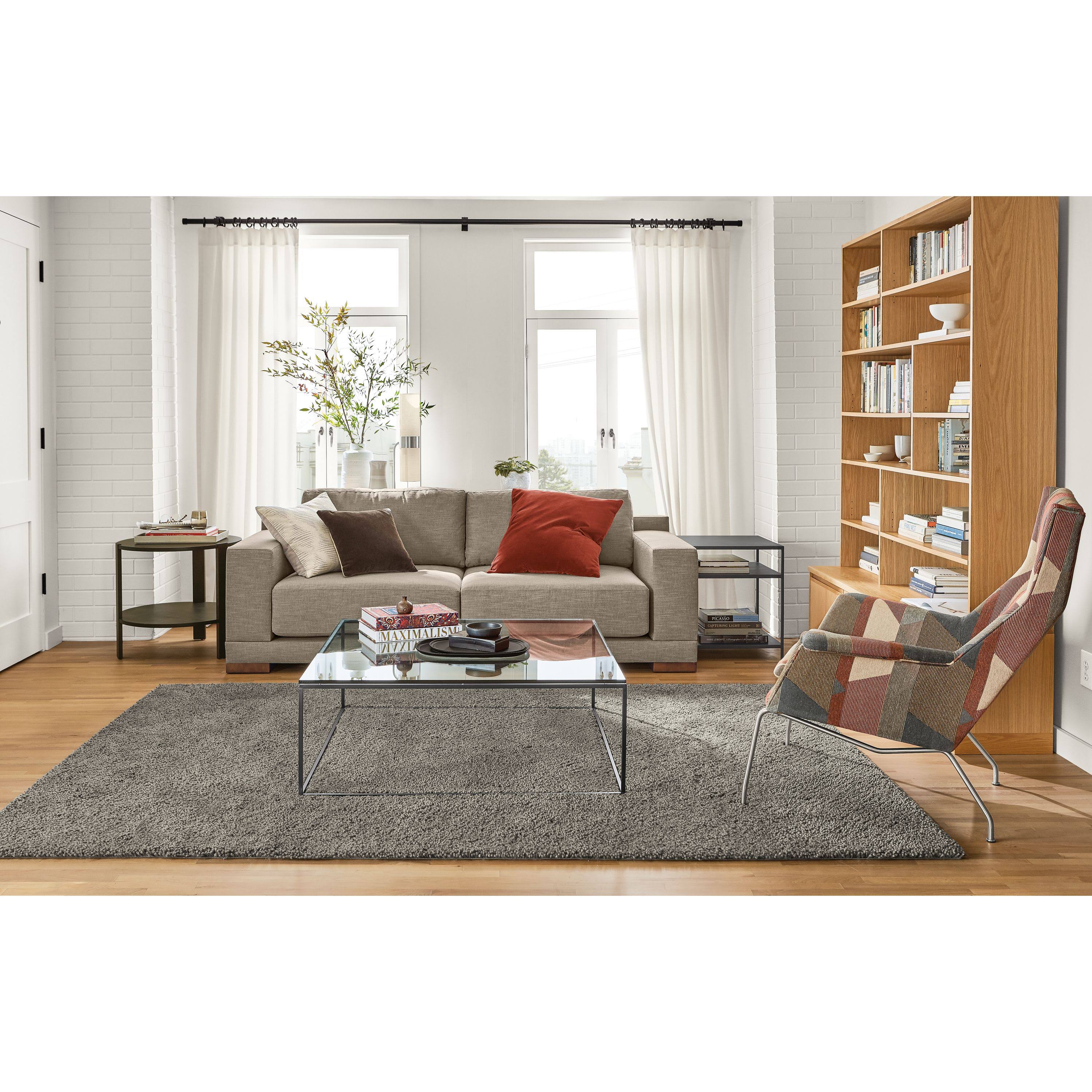 Satin Etched Tempered Glass Square Coffee Table M283129