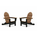 Black/Teak Plastic Folding Adirondack Chair P361