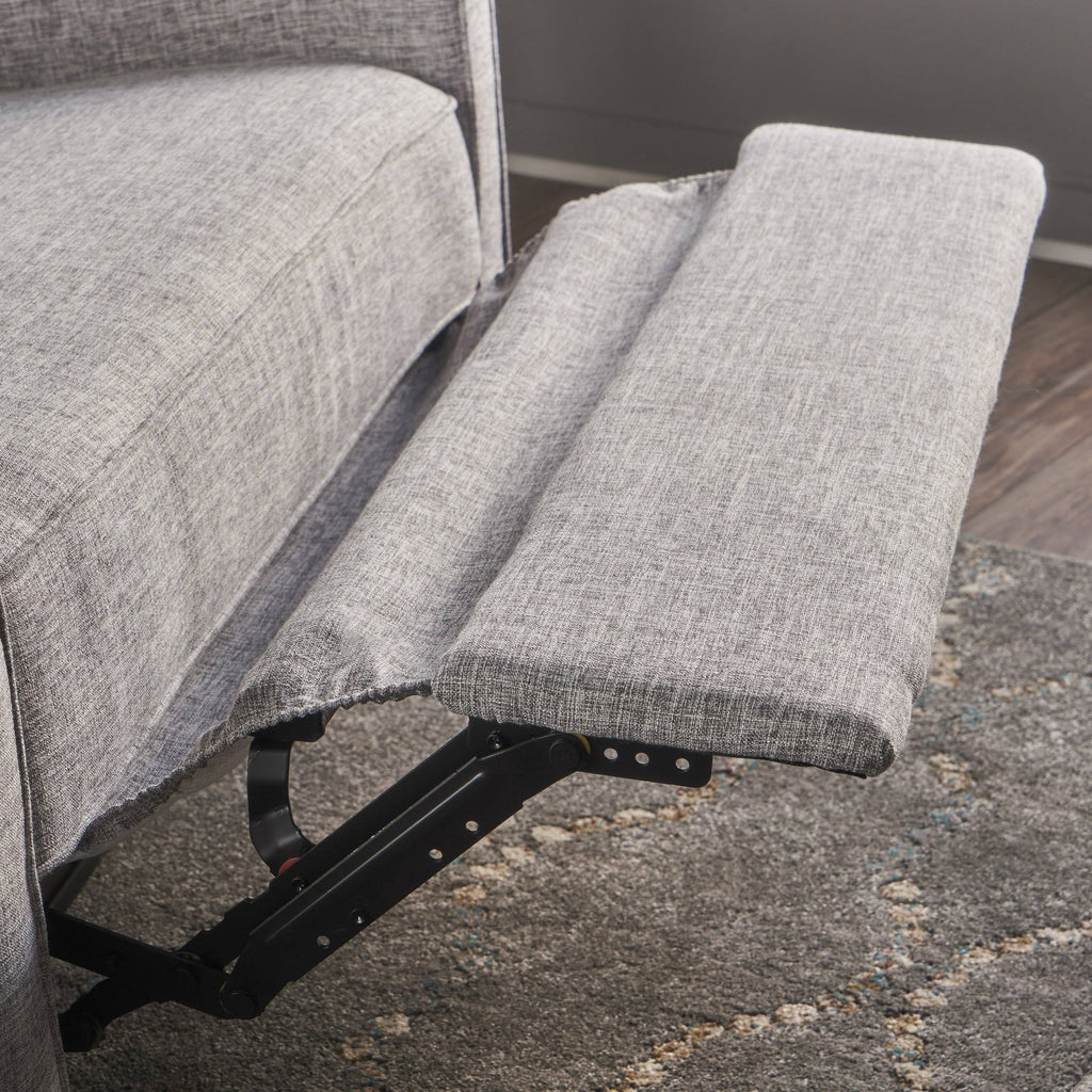 Gray Buttoned Fabric Reclining Loveseat O49381