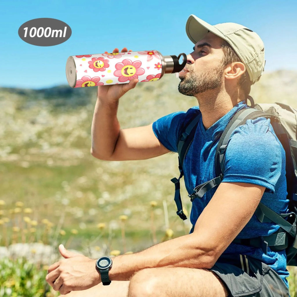 Pink Insulated Stainless Steel Water Bottle with Straw Lid 20 oz N8896