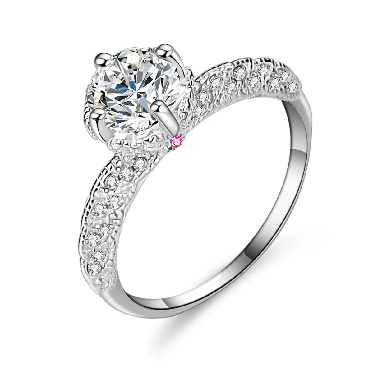 1ct VVS1 Moissanite Engagement Ring S925 Sterling Silver M9856