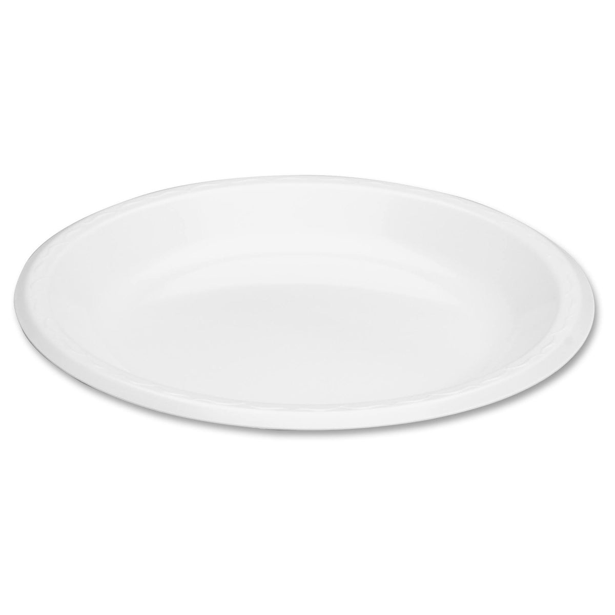 White 10 1/4 Dia Round Laminated Foam Plates, 125/pack N657
