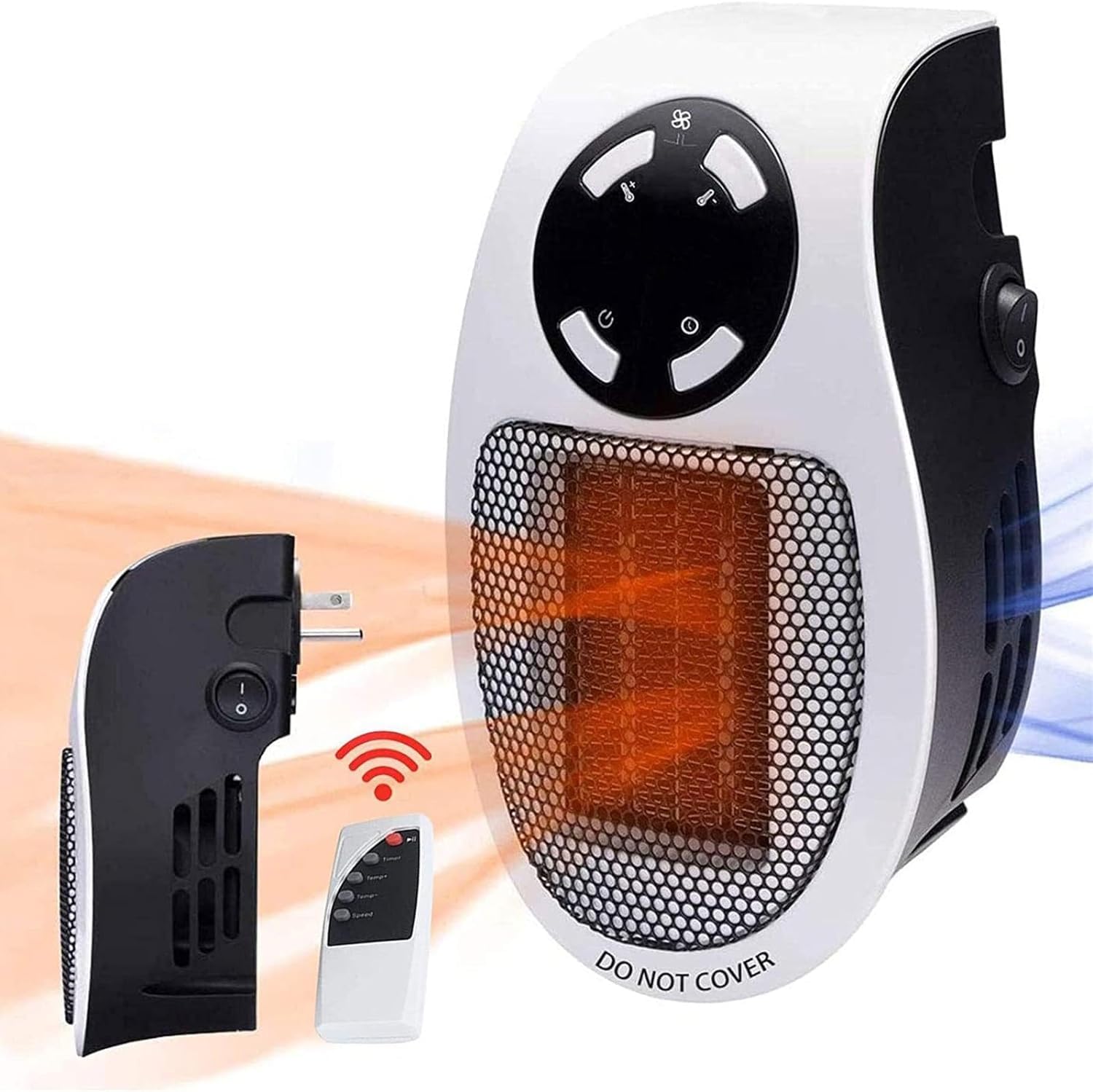 500W Smart Space Electric Fan Heater with Adjustable Thermostat and Timer L902