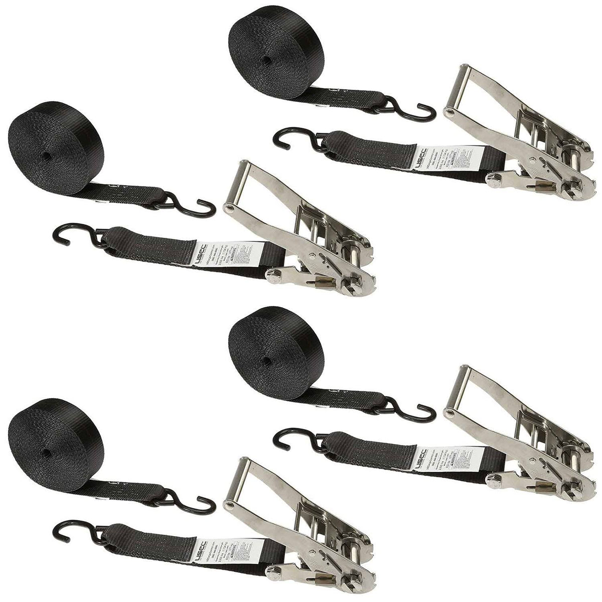 2 inch x 10 ft Stainless Steel Ratchet Strap with S-Hook R574789