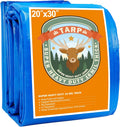 Blue Heavy Duty Waterproof 16 Mil Thick Tarpaulin with Metal Grommets 20x30 G6237