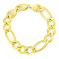 10k Yellow Gold Figaro Chain Link Bracelet U7454