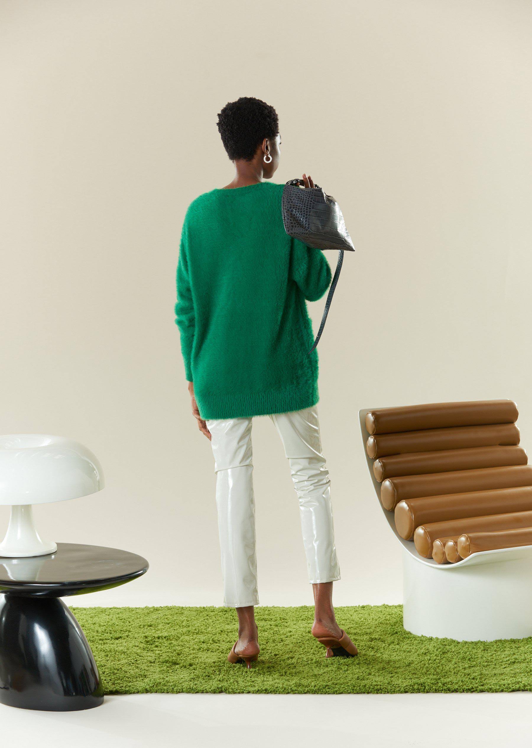 Green Fuzzy Cardigan S746
