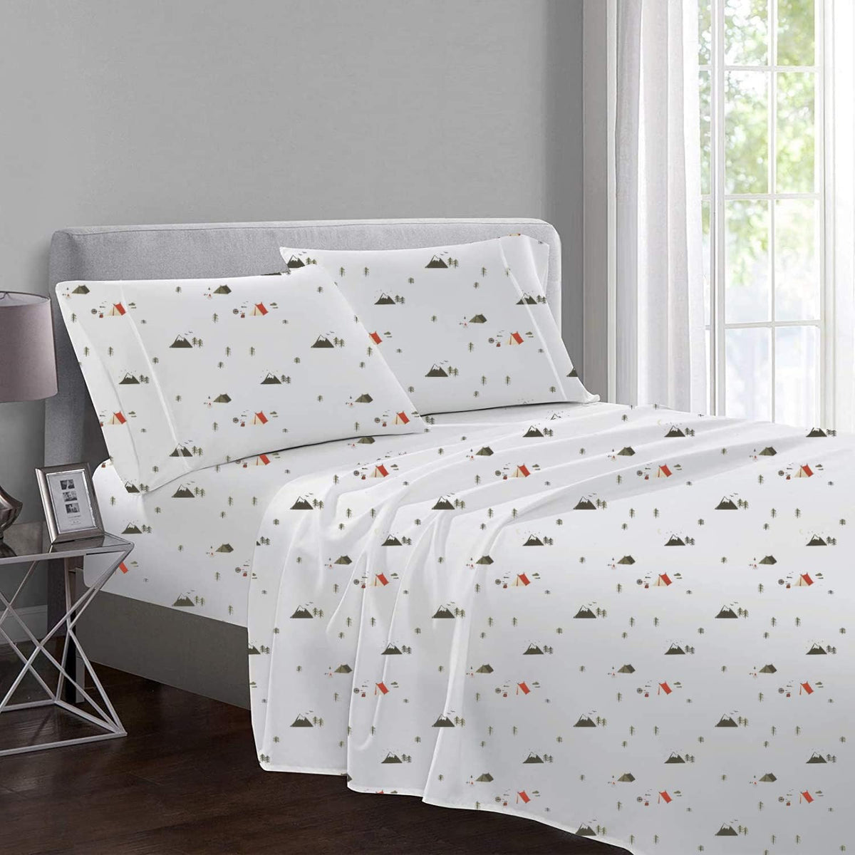 Slate Grey California King Size 4 Pcs Bed Sheets Set I320