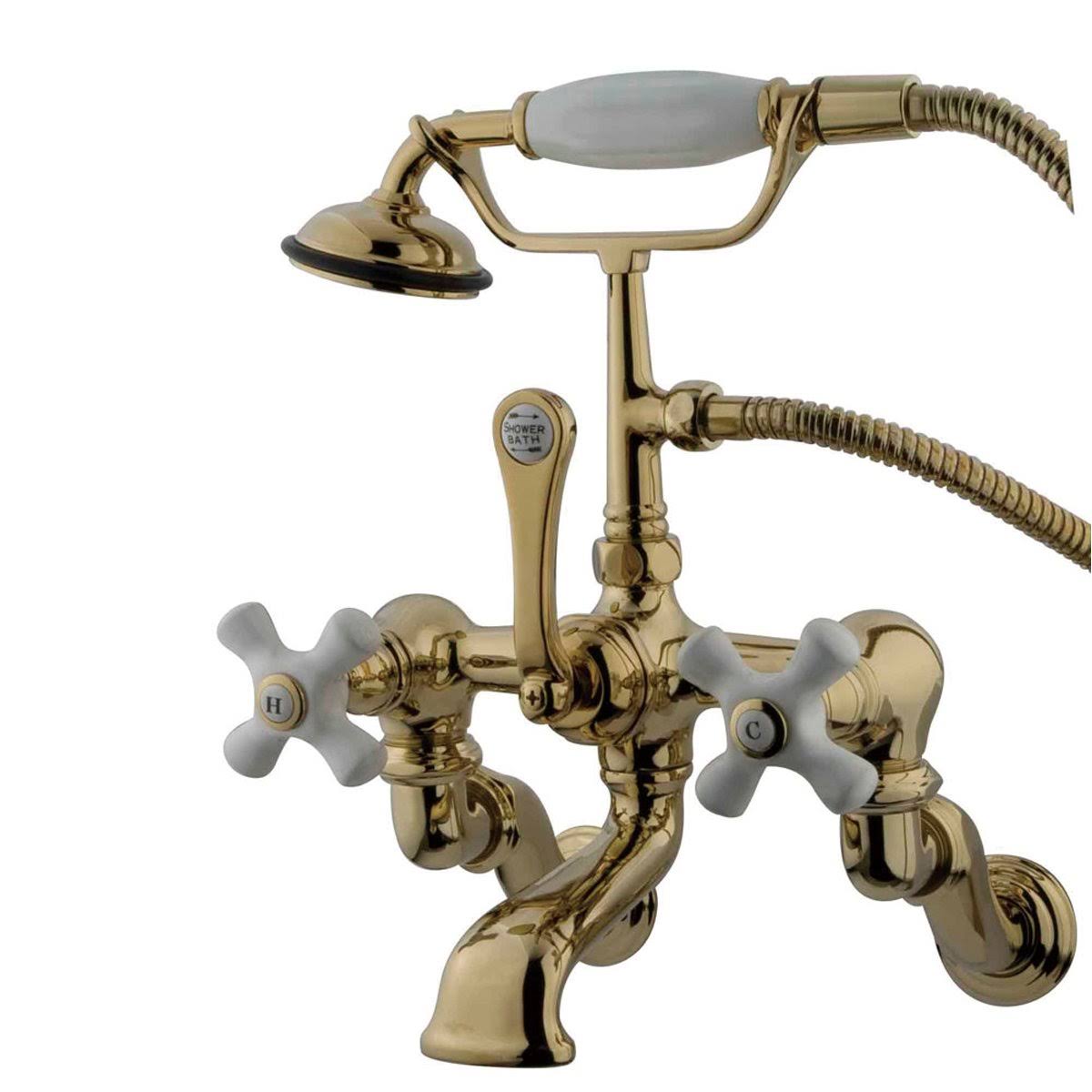 Vintage Wall Mount Clawfoot Tub Filler with Hand Shower O81504