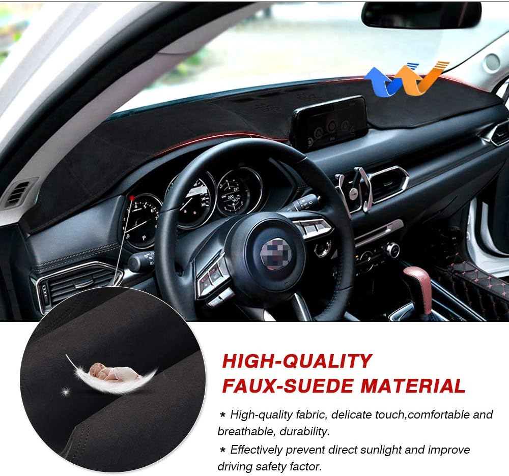 Dashboard Mat Cover for Mazda CX-5 2017-2022, Nonslip Dash Mat Protector, Pack of 2 Y117