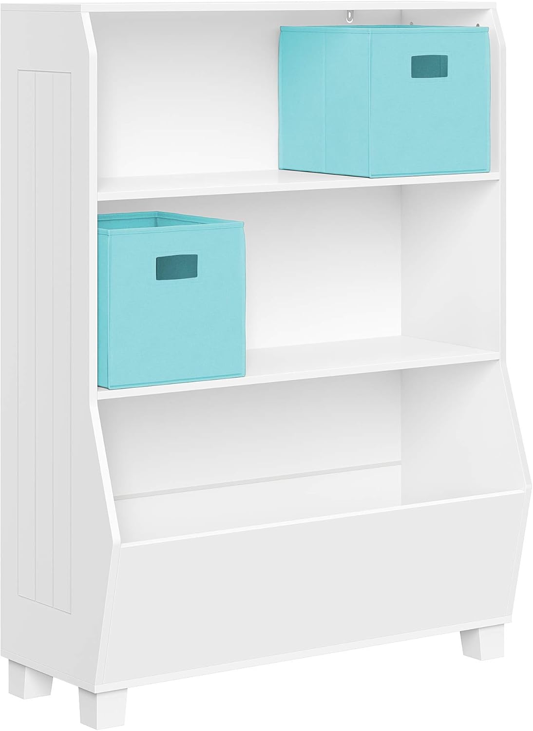 White Bookcase with Toy Organizer Y934892