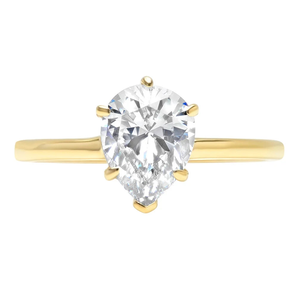 14K Yellow Gold Solitaire Engagement Ring size 8 V298252