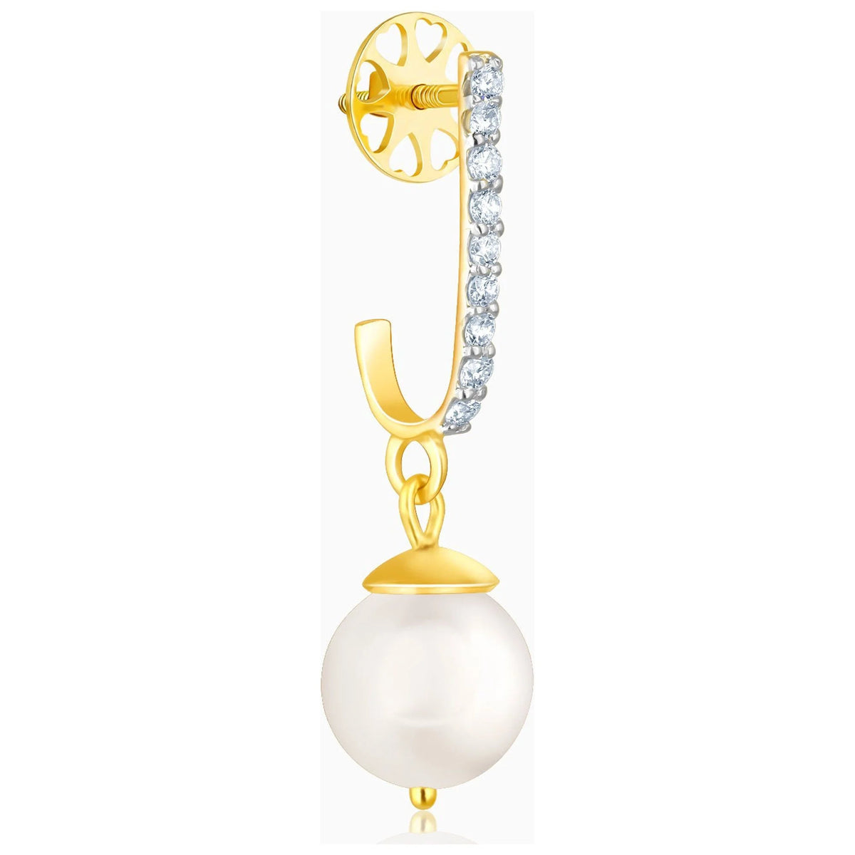 Pearl & Diamond Semi Hoop Earrings W919597