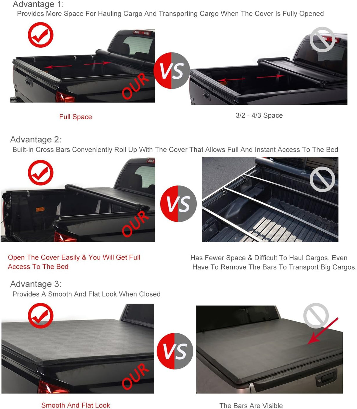 Soft Vinyl Roll Up Tonneau Cover L826
