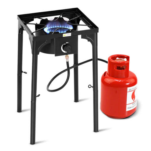 Portable Propane Single Burner Camp Stove with Adjustable Legs U98065