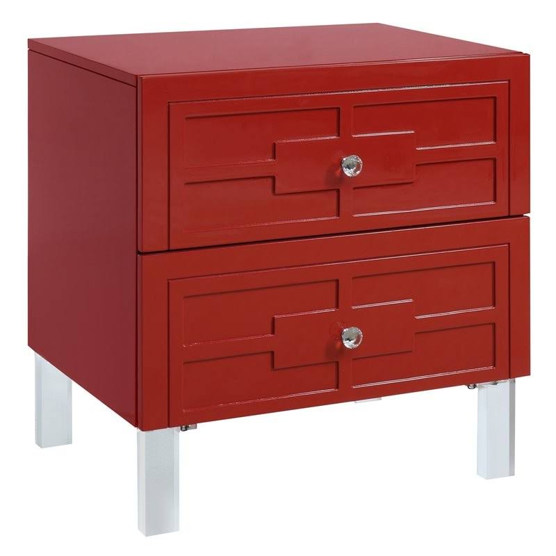 Glossy Red Contemporary End Table Z79737