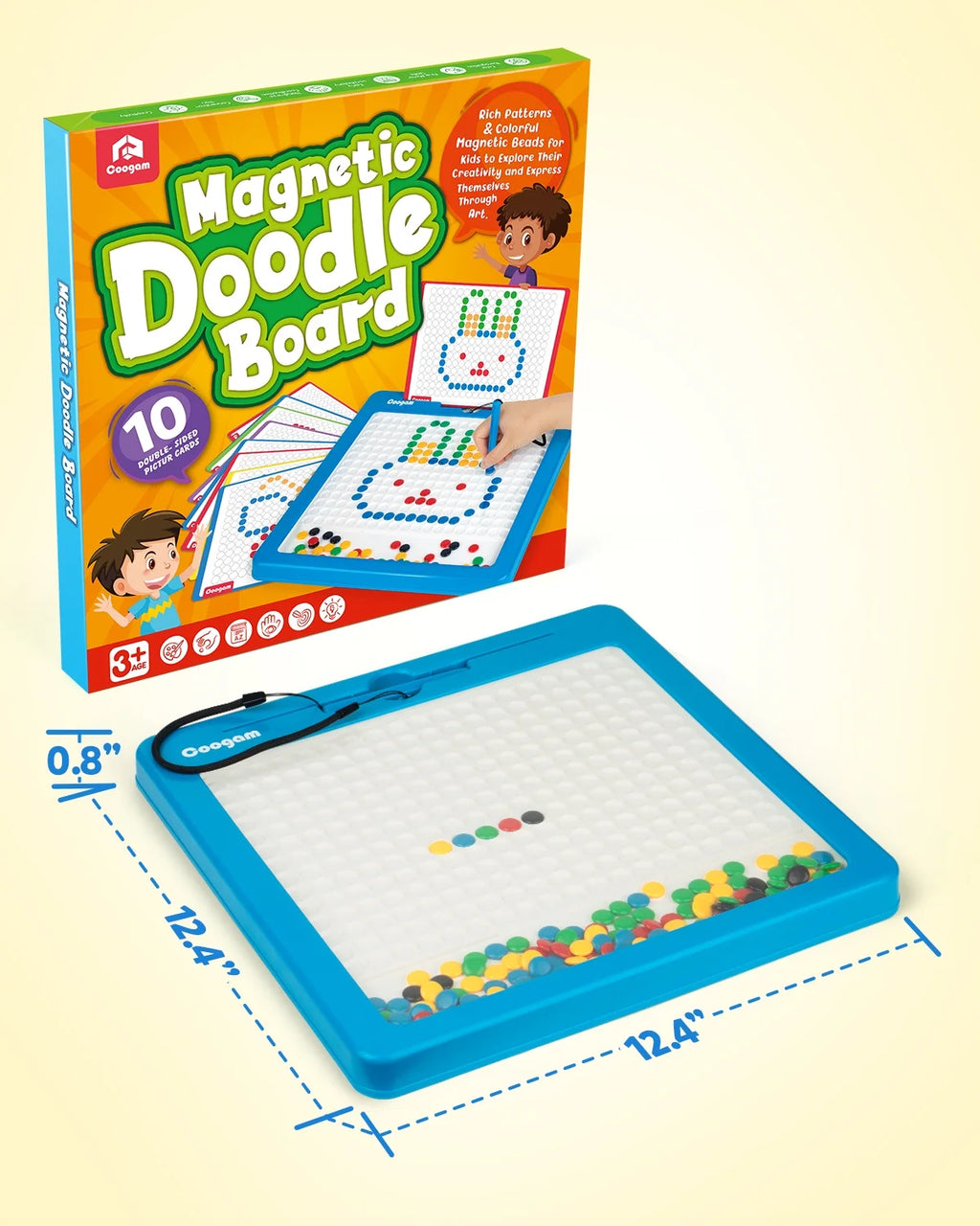 Magnetic Drawing Board with Pen and Dot Beads P4416
